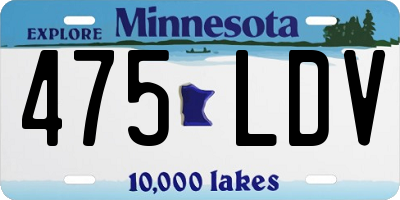MN license plate 475LDV