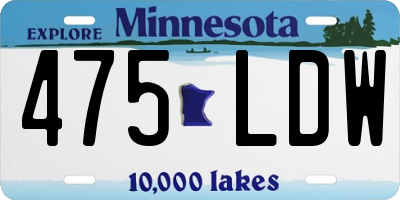 MN license plate 475LDW
