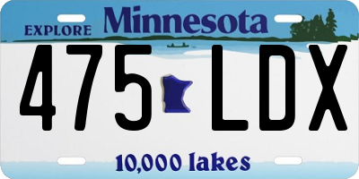 MN license plate 475LDX