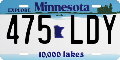 MN license plate 475LDY