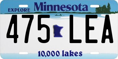 MN license plate 475LEA
