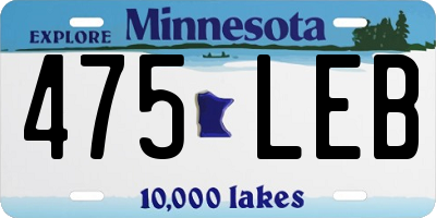 MN license plate 475LEB