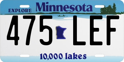 MN license plate 475LEF