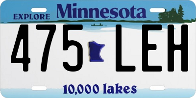 MN license plate 475LEH