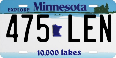 MN license plate 475LEN