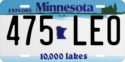 MN license plate 475LEO
