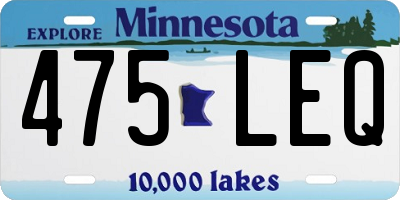MN license plate 475LEQ