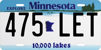 MN license plate 475LET