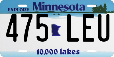 MN license plate 475LEU