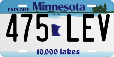 MN license plate 475LEV