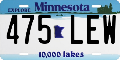 MN license plate 475LEW