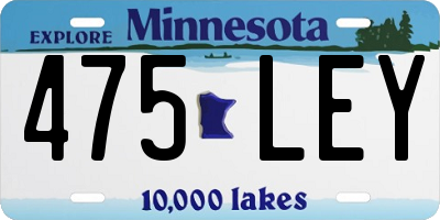 MN license plate 475LEY