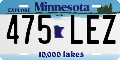 MN license plate 475LEZ