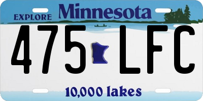 MN license plate 475LFC