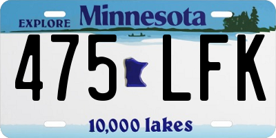 MN license plate 475LFK