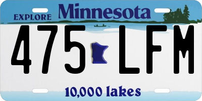 MN license plate 475LFM
