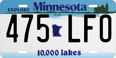 MN license plate 475LFO