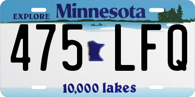 MN license plate 475LFQ