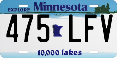 MN license plate 475LFV