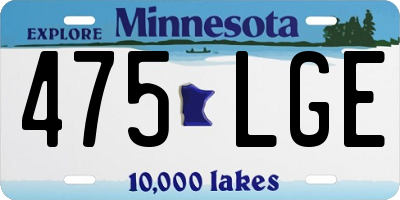 MN license plate 475LGE