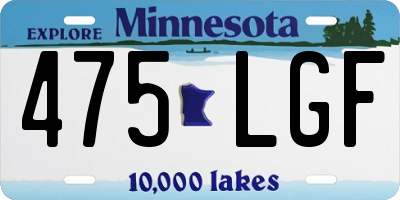 MN license plate 475LGF