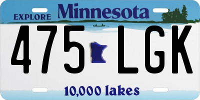 MN license plate 475LGK