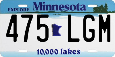 MN license plate 475LGM
