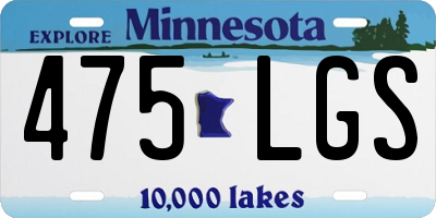 MN license plate 475LGS