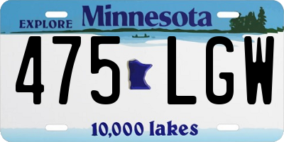 MN license plate 475LGW