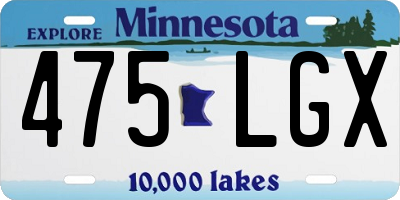 MN license plate 475LGX