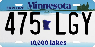MN license plate 475LGY