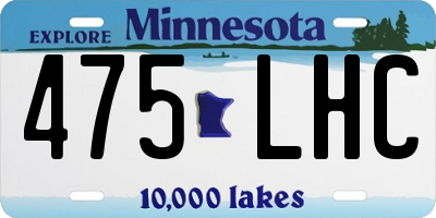 MN license plate 475LHC