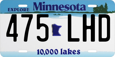MN license plate 475LHD