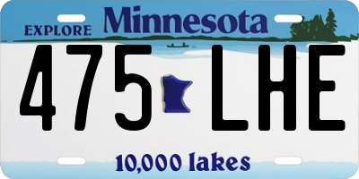 MN license plate 475LHE