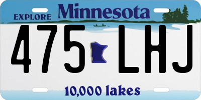MN license plate 475LHJ