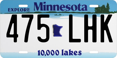 MN license plate 475LHK