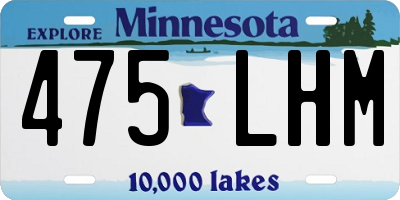 MN license plate 475LHM