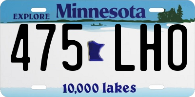MN license plate 475LHO