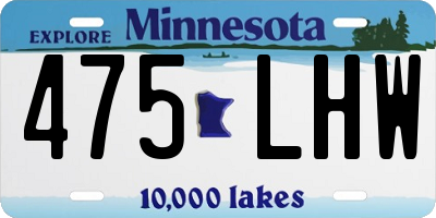 MN license plate 475LHW