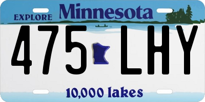 MN license plate 475LHY