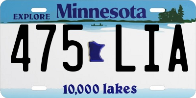 MN license plate 475LIA