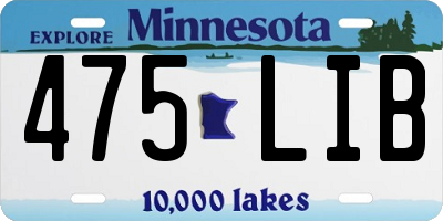 MN license plate 475LIB