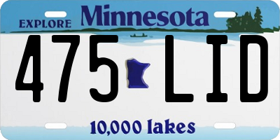 MN license plate 475LID