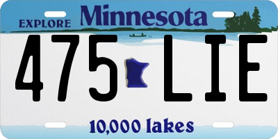 MN license plate 475LIE