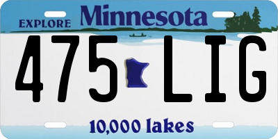 MN license plate 475LIG