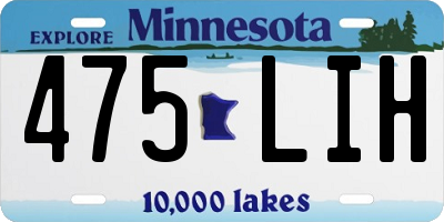 MN license plate 475LIH