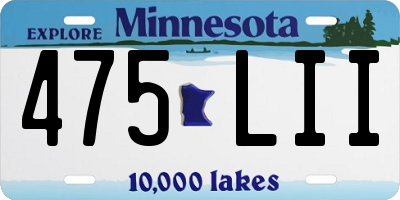 MN license plate 475LII