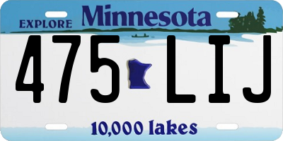 MN license plate 475LIJ