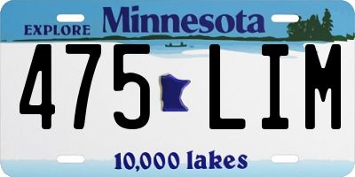 MN license plate 475LIM