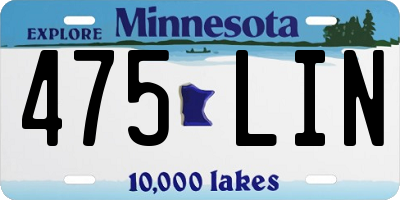 MN license plate 475LIN